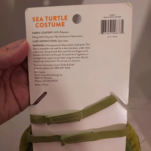 New Thrills & Chills Sea Turtle Costume for Small Animals Costume (Guinea Pig) - Picture 4 of 6
